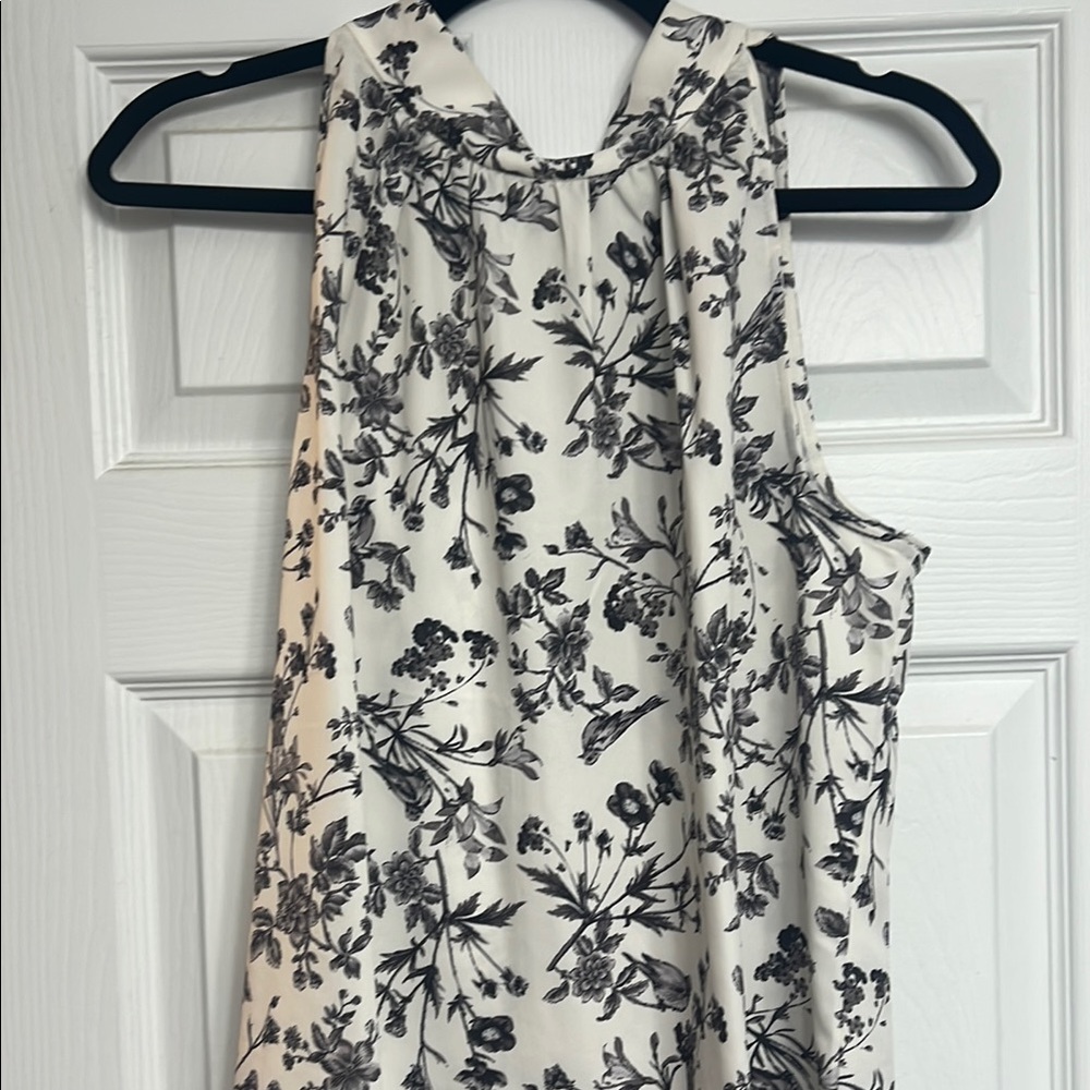 Floral Black and White Women's Blouse